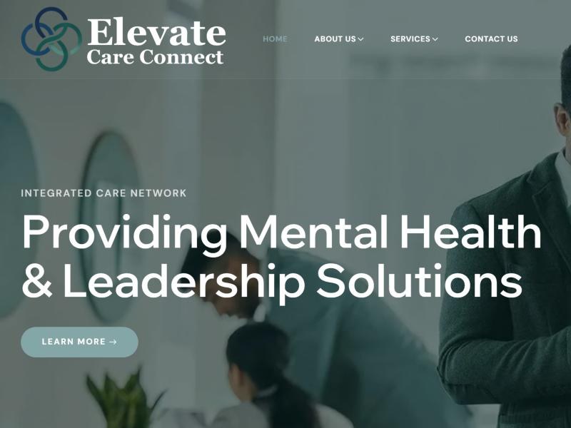 The Elevate Care Connect homepage
